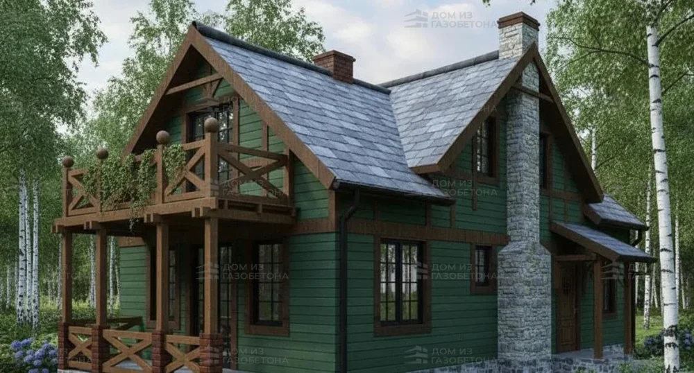 Проект Двухэтажный дом 9 на 8, 107 м2