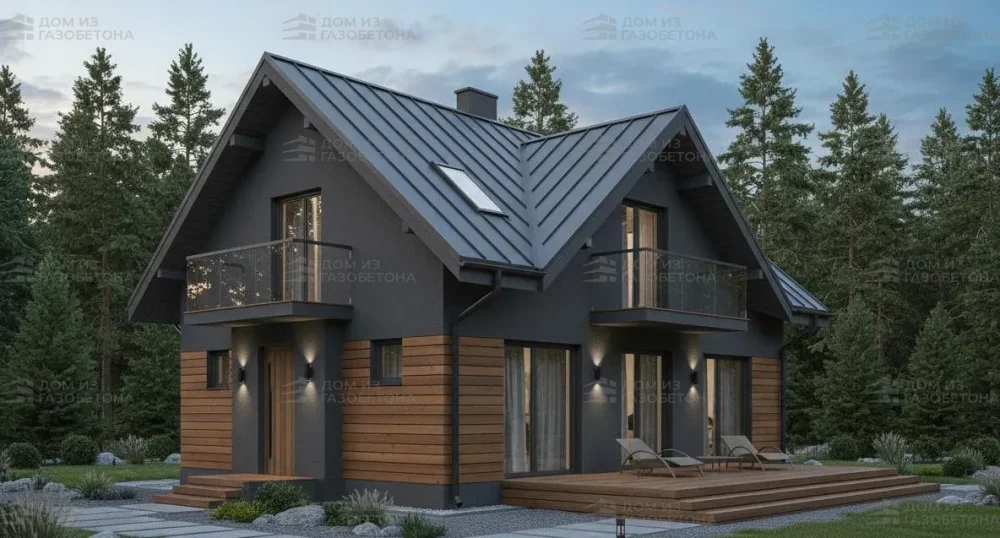 Проект Двухэтажный дом 15 на 9, 180 м2