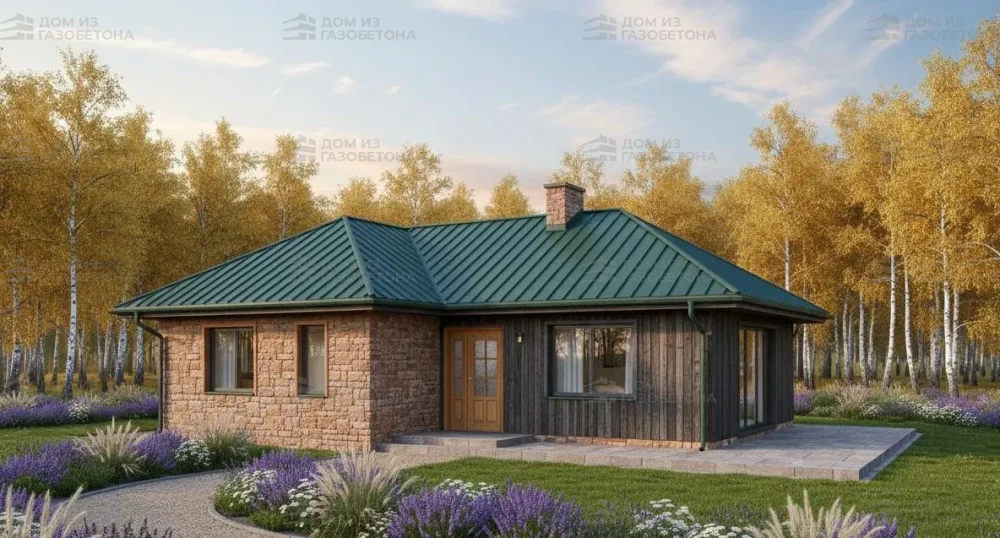 Проект Одноэтажный дом 9 на 7, 44 м2