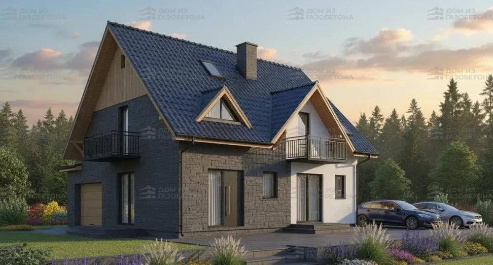 Проект Двухэтажный дом 11 на 9, 157 м2